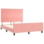 Estructura de cama con cabecero de terciopelo rosa 140x190 cm de , Camas y somieres - Ref: Foro24-3125878, Precio: 227,18 €, ...
