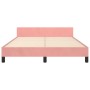 Estructura de cama con cabecero de terciopelo rosa 140x190 cm de , Camas y somieres - Ref: Foro24-3125878, Precio: 227,18 €, ...