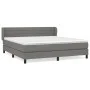 Box spring bed with dark gray fabric mattress 160x200 cm by , Beds and slatted bases - Ref: Foro24-3126334, Price: 504,75 €, ...