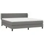 Box spring bed with dark gray fabric mattress 160x200 cm by , Beds and slatted bases - Ref: Foro24-3126334, Price: 504,75 €, ...