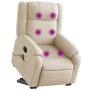 Sillón de masaje eléctrico reclinable elevable tela crema en Sillones | Comprar online en Foru.es