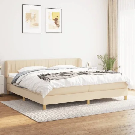 Box spring bed with cream fabric mattress 200x200 cm by , Beds and slatted bases - Ref: Foro24-3126994, Price: 572,25 €, Disc...