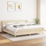 Box spring bed with cream fabric mattress 200x200 cm by , Beds and slatted bases - Ref: Foro24-3126994, Price: 572,25 €, Disc...