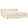 Cama box spring con colchón tela color crema 200x200 cm de , Camas y somieres - Ref: Foro24-3126994, Precio: 560,92 €, Descue...