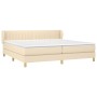Cama box spring con colchón tela color crema 200x200 cm de , Camas y somieres - Ref: Foro24-3126994, Precio: 560,92 €, Descue...