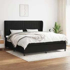 Box spring bed with black fabric mattress 200x200 cm by , Beds and slatted bases - Ref: Foro24-3128151, Price: 654,43 €, Disc...