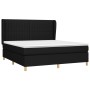 Cama box spring con colchón tela negro 160x200 cm de , Camas y somieres - Ref: Foro24-3128695, Precio: 638,75 €, Descuento: %