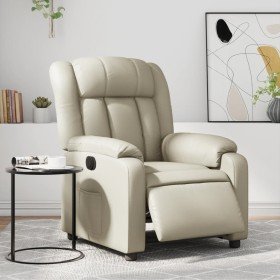 Sillón reclinable eléctrico de cuero sintético crema en Sillones | Comprar online en Foru.es