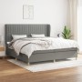 Cama box spring con colchón tela gris oscuro 200x200 cm de , Camas y somieres - Ref: Foro24-3128710, Precio: 630,14 €, Descue...