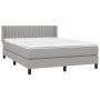 Cama box spring con colchón tela gris claro 140x200 cm de , Camas y somieres - Ref: Foro24-3129873, Precio: 436,34 €, Descuen...
