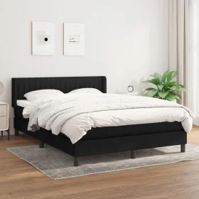 Box spring bed with black fabric mattress 140x190 cm by , Beds and slatted bases - Ref: Foro24-3129867, Price: 433,18 €, Disc...