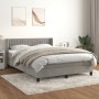 Cama box spring con colchón terciopelo gris claro 140x200 cm de , Camas y somieres - Ref: Foro24-3131081, Precio: 466,64 €, D...