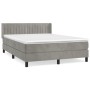 Cama box spring con colchón terciopelo gris claro 140x200 cm de , Camas y somieres - Ref: Foro24-3131081, Precio: 466,64 €, D...