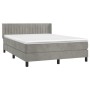 Cama box spring con colchón terciopelo gris claro 140x200 cm de , Camas y somieres - Ref: Foro24-3131081, Precio: 466,64 €, D...