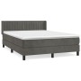 Cama box spring con colchón terciopelo gris oscuro 140x190 cm de , Camas y somieres - Ref: Foro24-3131076, Precio: 444,26 €, ...