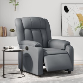 Sillón reclinable eléctrico de cuero sintético gris en Sillones | Comprar online en Foru.es