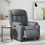 Sillón reclinable eléctrico de cuero sintético gris en Sillones | Comprar online en Foru.es