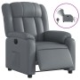Sillón reclinable eléctrico de cuero sintético gris en Sillones | Comprar online en Foru.es
