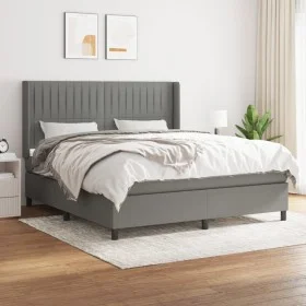 Box spring bed with dark gray fabric mattress 160x200 cm by , Beds and slatted bases - Ref: Foro24-3131602, Price: 574,35 €, ...