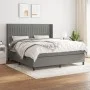 Box spring bed with dark gray fabric mattress 160x200 cm by , Beds and slatted bases - Ref: Foro24-3131602, Price: 574,35 €, ...