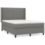 Cama box spring con colchón tela gris oscuro 140x190 cm de , Camas y somieres - Ref: Foro24-3131586, Precio: 557,74 €, Descue...