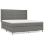 Cama box spring con colchón tela gris oscuro 160x200 cm de , Camas y somieres - Ref: Foro24-3132082, Precio: 572,98 €, Descue...