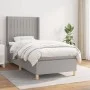 Box spring bed with light gray fabric mattress 80x200 cm by , Beds and slatted bases - Ref: Foro24-3132105, Price: 314,81 €, ...