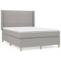 Cama box spring con colchón tela gris claro 140x200 cm de , Camas y somieres - Ref: Foro24-3132153, Precio: 519,49 €, Descuen...
