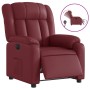 Sillón reclinable eléctrico de cuero sintético rojo tinto en Sillones | Comprar online en Foru.es