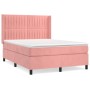 Cama box spring con colchón terciopelo rosa 140x190 cm de , Camas y somieres - Ref: Foro24-3132800, Precio: 532,22 €, Descuen...