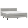 Cama box spring colchón y luces LED tela gris claro 160x200 cm de , Camas y somieres - Ref: Foro24-3133245, Precio: 504,16 €,...