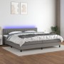 Cama box spring colchón y luces LED tela gris claro 200x200 cm de , Camas y somieres - Ref: Foro24-3133342, Precio: 573,07 €,...