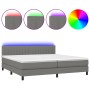 Cama box spring colchón y luces LED tela gris claro 200x200 cm de , Camas y somieres - Ref: Foro24-3133342, Precio: 573,07 €,...