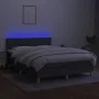Box spring bed mattress and LED lights dark gray fabric 140x200 cm by , Beds and slatted bases - Ref: Foro24-3133878, Price: ...