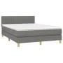 Box spring bed mattress and LED lights dark gray fabric 140x200 cm by , Beds and slatted bases - Ref: Foro24-3133878, Price: ...