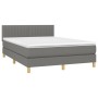 Cama box spring colchón y luces LED tela gris oscuro 140x200 cm de , Camas y somieres - Ref: Foro24-3133878, Precio: 428,51 €...