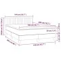 Box spring bed mattress and LED lights dark gray fabric 140x200 cm by , Beds and slatted bases - Ref: Foro24-3133878, Price: ...