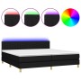 Cama box spring con colchón LED tela negro 200x200 cm de , Camas y somieres - Ref: Foro24-3133903, Precio: 576,54 €, Descuent...
