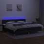 Cama box spring con colchón LED tela negro 200x200 cm de , Camas y somieres - Ref: Foro24-3133903, Precio: 576,54 €, Descuent...