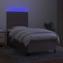 Cama box spring colchón y luces LED gris taupe 80x200 cm de , Camas y somieres - Ref: Foro24-3134913, Precio: 362,26 €, Descu...