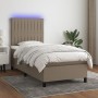 Cama box spring colchón y luces LED gris taupe 80x200 cm de , Camas y somieres - Ref: Foro24-3134993, Precio: 353,80 €, Descu...