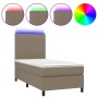 Cama box spring colchón y luces LED gris taupe 80x200 cm de , Camas y somieres - Ref: Foro24-3134993, Precio: 353,80 €, Descu...