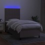 Cama box spring colchón y luces LED gris taupe 80x200 cm de , Camas y somieres - Ref: Foro24-3134993, Precio: 353,80 €, Descu...