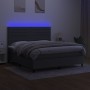 Cama box spring colchón y luces LED tela gris oscuro 160x200 cm de , Camas y somieres - Ref: Foro24-3134966, Precio: 583,20 €...