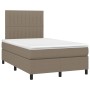 Cama box spring con colchón y LED tela gris taupe 120x200 cm de , Camas y somieres - Ref: Foro24-3135025, Precio: 392,50 €, D...