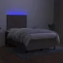 Box spring bed with mattress and LED taupe gray fabric 120x200 cm by , Beds and slatted bases - Ref: Foro24-3135025, Price: 4...