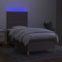 Cama box spring colchón y luces LED gris taupe 80x200 cm de , Camas y somieres - Ref: Foro24-3135473, Precio: 351,69 €, Descu...