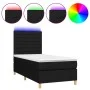 Boxspringbettmatratze und LED-Leuchten aus schwarzem Stoff 80x200 cm von , Betten und Lattenroste - Ref: Foro24-3135471, Prei...