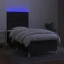 Boxspringbettmatratze und LED-Leuchten aus schwarzem Stoff 80x200 cm von , Betten und Lattenroste - Ref: Foro24-3135471, Prei...