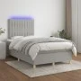 Boxspringbett mit Stoffmatratze und hellgrauer LED 120x200 cm von , Betten und Lattenroste - Ref: Foro24-3135581, Preis: 414,...